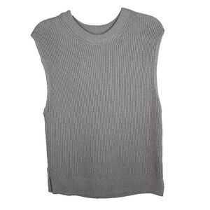 Abercrombie and Fitch Womens M Knit Vest oatmeal Basic Capsule Preppy